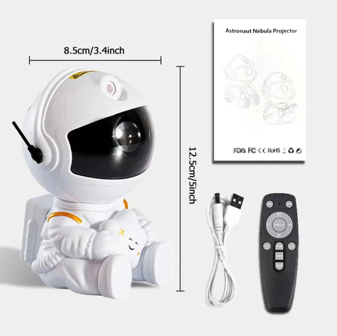 Rocket Astronaut LED Galaxy Projector – Starry Night Light for Kids' Rooms & Decor