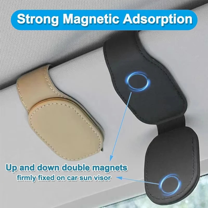 Universal Car Sun Visor Glasses Holder – Sunglasses Clip, Ticket & Pen Case, Multi-Function Car Accessories