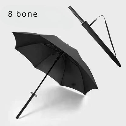 Japanese Katana Umbrella – 8/16/24 Bone Samurai Sword Rain Gear with Removable Handle, Automatic Long Handle & Rainproof Design