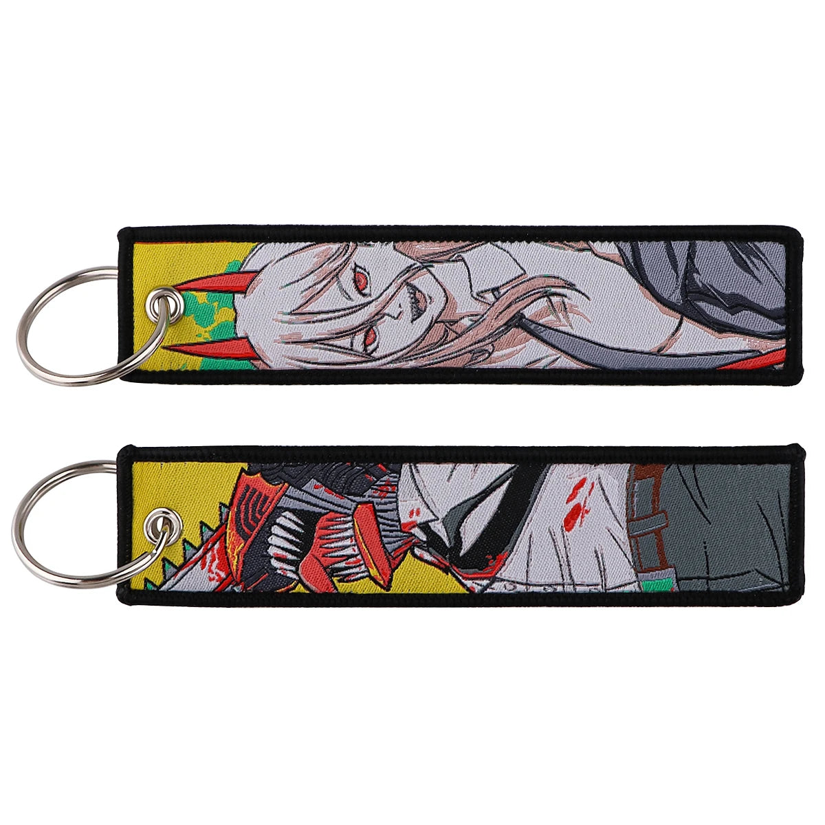 Cool Japanese Anime Embroidered Keychain – Stylish Key Fob for Cars, Motorcycles, Backpacks & Gifts