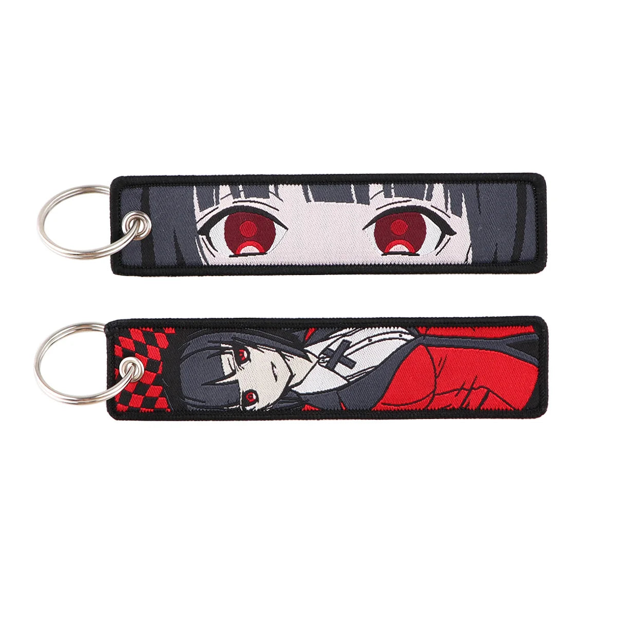 Cool Japanese Anime Embroidered Keychain – Stylish Key Fob for Cars, Motorcycles, Backpacks & Gifts