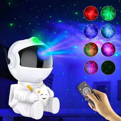 Rocket Astronaut LED Galaxy Projector – Starry Night Light for Kids' Rooms & Decor