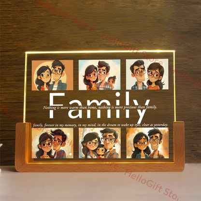 Personalized 3D Acrylic Lamp – Custom Photo & Text Night Light for MOM, DAD, Family, and Friends