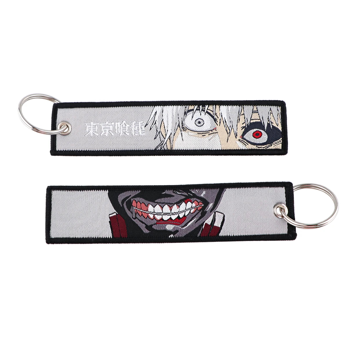 Cool Japanese Anime Embroidered Keychain – Stylish Key Fob for Cars, Motorcycles, Backpacks & Gifts