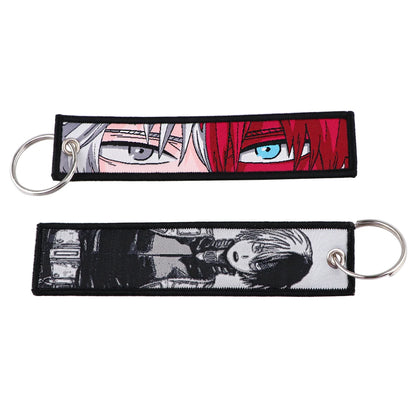 Cool Japanese Anime Embroidered Keychain – Stylish Key Fob for Cars, Motorcycles, Backpacks & Gifts