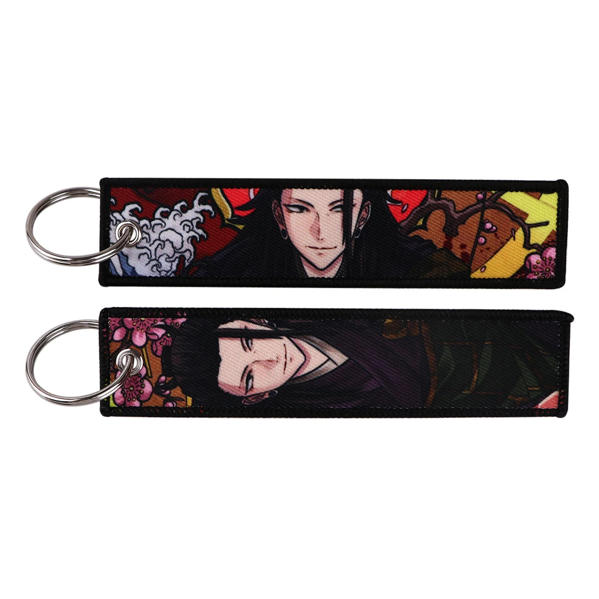 Cool Japanese Anime Embroidered Keychain – Stylish Key Fob for Cars, Motorcycles, Backpacks & Gifts