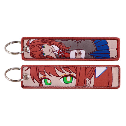 Cool Japanese Anime Embroidered Keychain – Stylish Key Fob for Cars, Motorcycles, Backpacks & Gifts