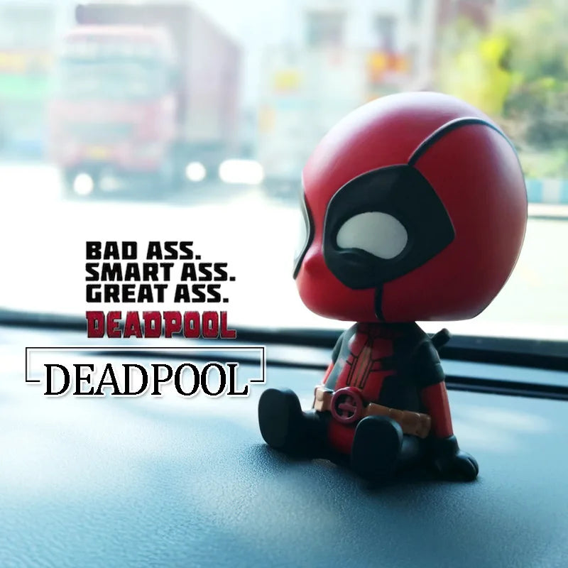 12cm Marvel Deadpool Bobblehead – PVC Action Figure for Cars, Gifts, and Collectors