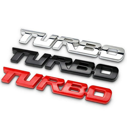 Turbocharged 3D Metal Alloy Car Sticker – Turbo Badge for Rear, Side Marking, & Car Modification Accessories