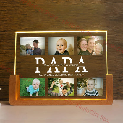 Personalized 3D Acrylic Lamp – Custom Photo & Text Night Light for MOM, DAD, Family, and Friends