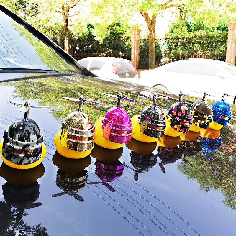 Helmeted Rubber Duck Car Accessory – Fun Auto Interior Decoration