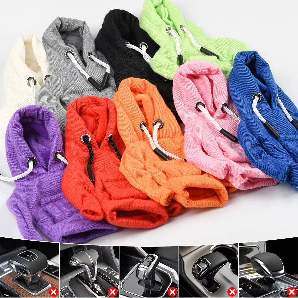 Gear Shift Mini Hoodie Cover – Universal Shift Lever Decoration for Manual & Automatic Cars