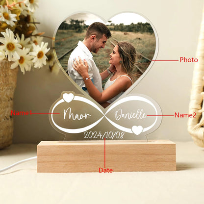 Personalized Anniversary Photo Frame – Custom Acrylic Plaque Gift for Couples, Perfect Christmas Gift for Him & Her