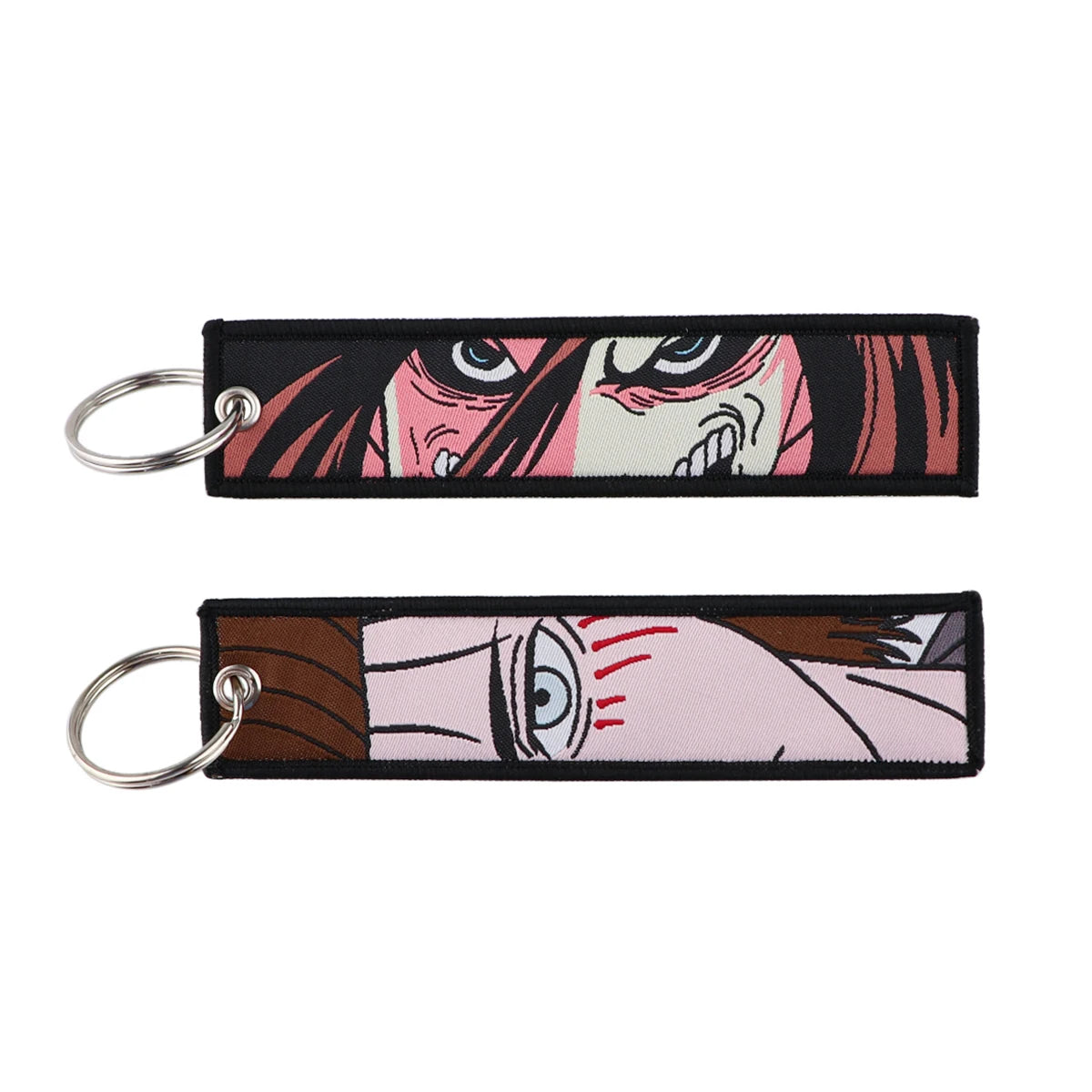 Cool Japanese Anime Embroidered Keychain – Stylish Key Fob for Cars, Motorcycles, Backpacks & Gifts