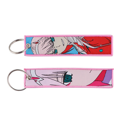 Cool Japanese Anime Embroidered Keychain – Stylish Key Fob for Cars, Motorcycles, Backpacks & Gifts