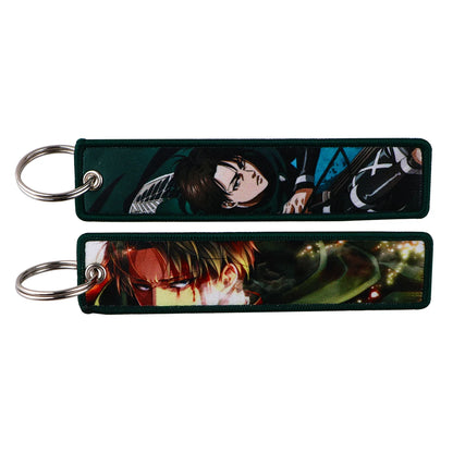 Cool Japanese Anime Embroidered Keychain – Stylish Key Fob for Cars, Motorcycles, Backpacks & Gifts