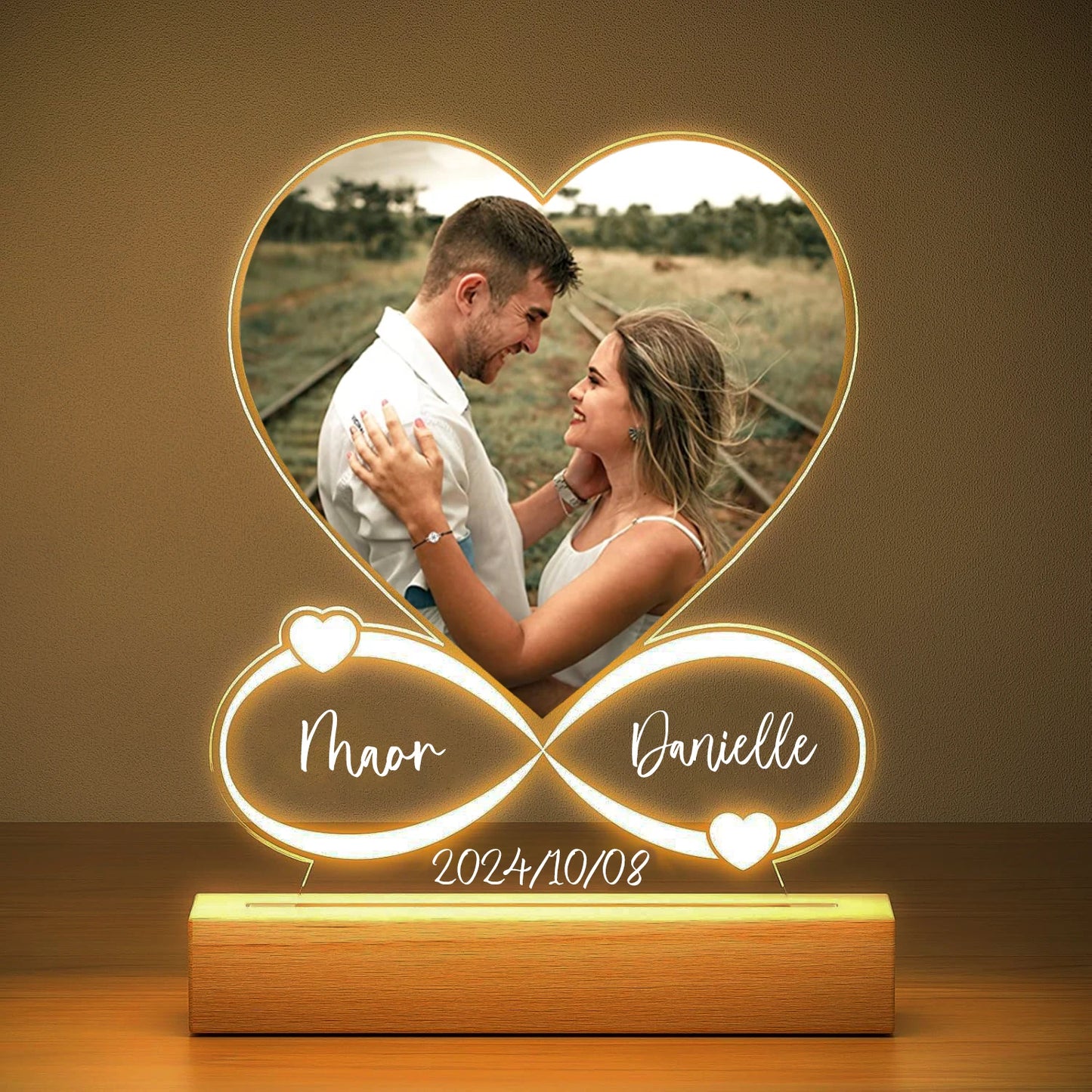 Personalized Anniversary Photo Frame – Custom Acrylic Plaque Gift for Couples, Perfect Christmas Gift for Him & Her