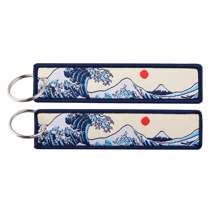 Cool Japanese Anime Embroidered Keychain – Stylish Key Fob for Cars, Motorcycles, Backpacks & Gifts