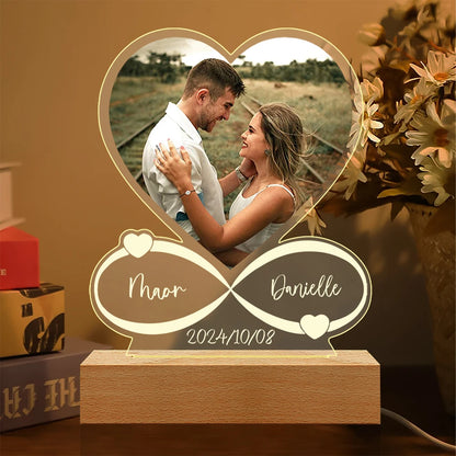 Personalized Anniversary Photo Frame – Custom Acrylic Plaque Gift for Couples, Perfect Christmas Gift for Him & Her