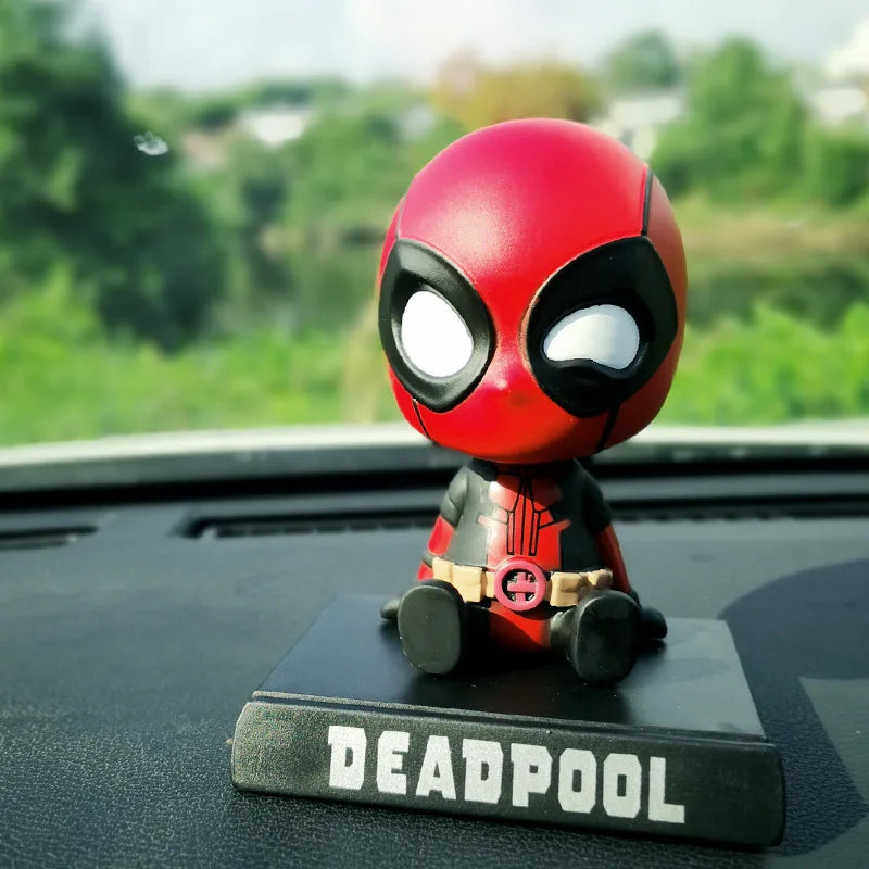 12cm Marvel Deadpool Bobblehead – PVC Action Figure for Cars, Gifts, and Collectors