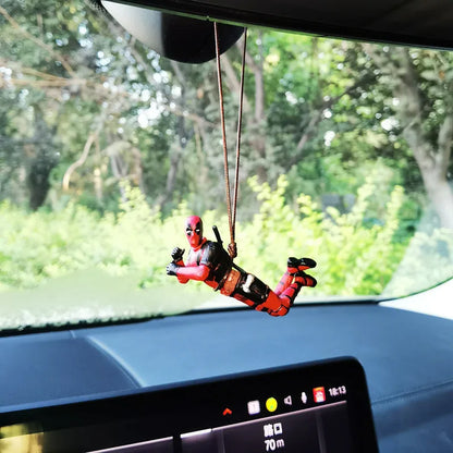 Marvel Deadpool Car Rearview Mirror Pendant - Mini Action Figure Toy & Car Decoration