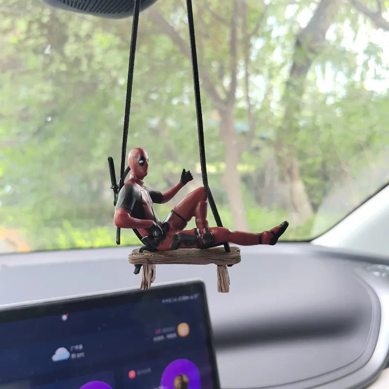 Marvel Deadpool Car Rearview Mirror Pendant - Mini Action Figure Toy & Car Decoration