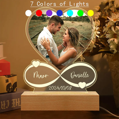 Personalized Anniversary Photo Frame – Custom Acrylic Plaque Gift for Couples, Perfect Christmas Gift for Him & Her