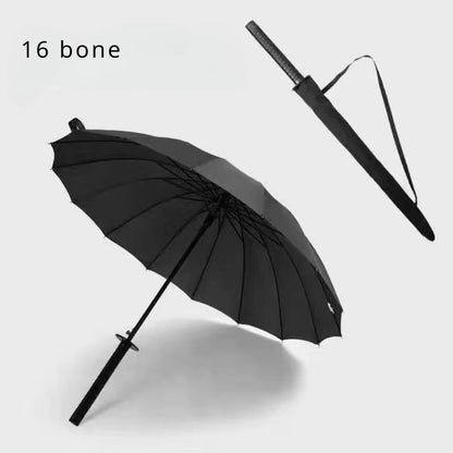 Japanese Katana Umbrella – 8/16/24 Bone Samurai Sword Rain Gear with Removable Handle, Automatic Long Handle & Rainproof Design