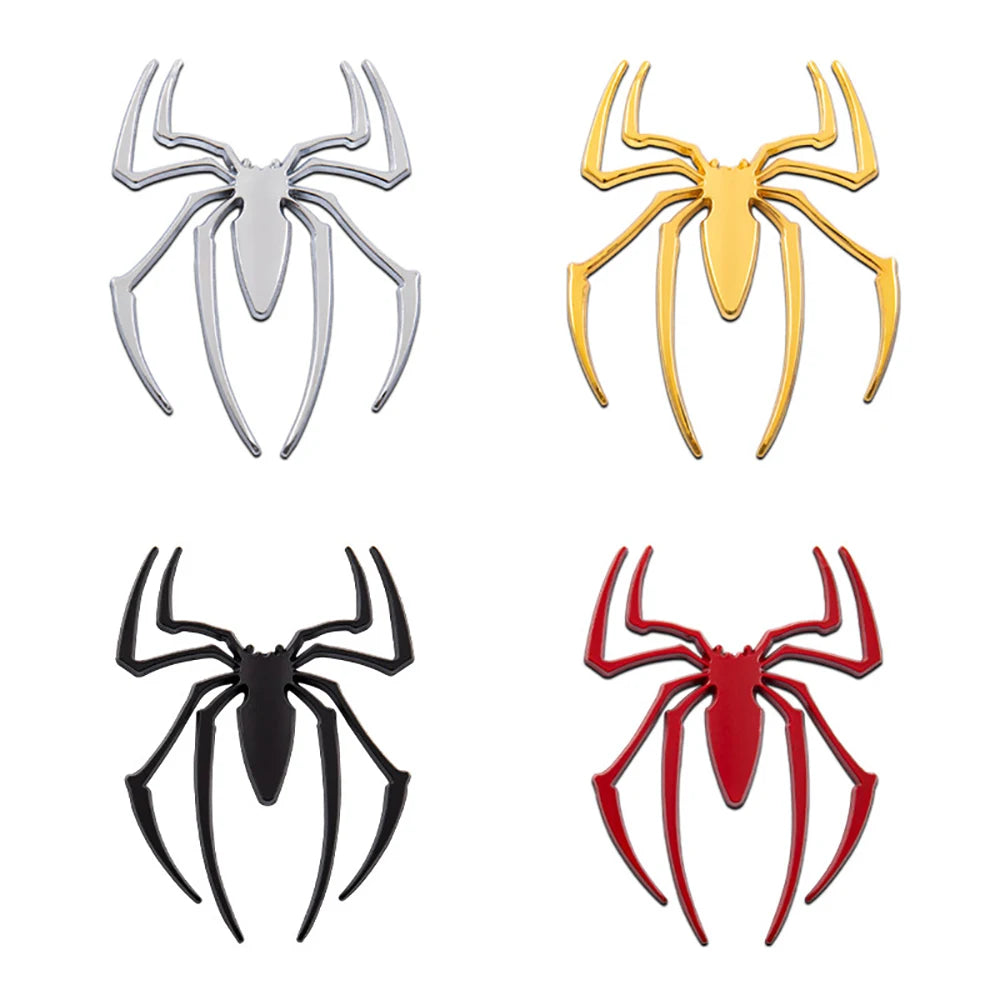 3D Metal Spider Car Emblem – Sleek Chrome Badge for Auto Styling