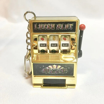 Creative Fruit Machine Slot Keychain – Fun Keyring Pendant for Car Accessory or Gift