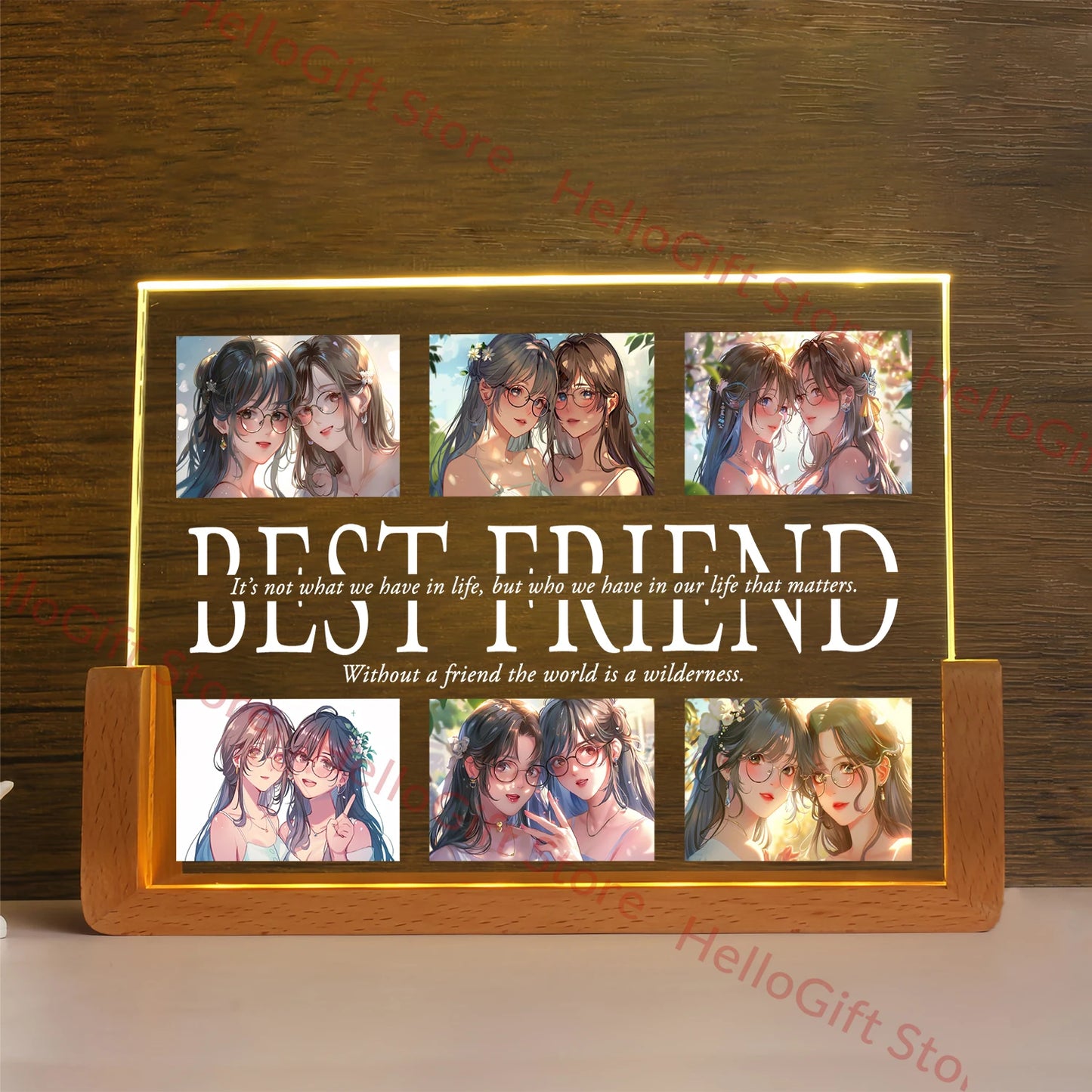 Personalized 3D Acrylic Lamp – Custom Photo & Text Night Light for MOM, DAD, Family, and Friends