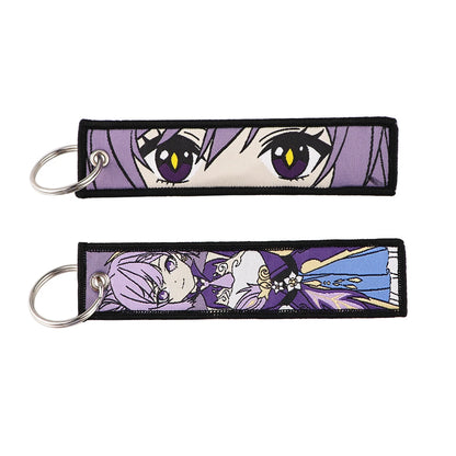 Cool Japanese Anime Embroidered Keychain – Stylish Key Fob for Cars, Motorcycles, Backpacks & Gifts