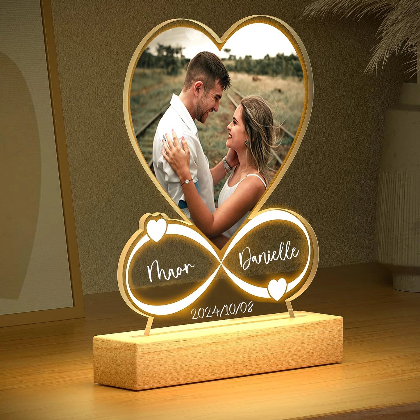 Personalized Anniversary Photo Frame – Custom Acrylic Plaque Gift for Couples, Perfect Christmas Gift for Him & Her