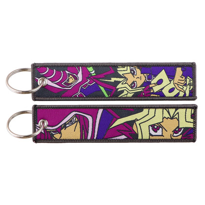 Cool Japanese Anime Embroidered Keychain – Stylish Key Fob for Cars, Motorcycles, Backpacks & Gifts