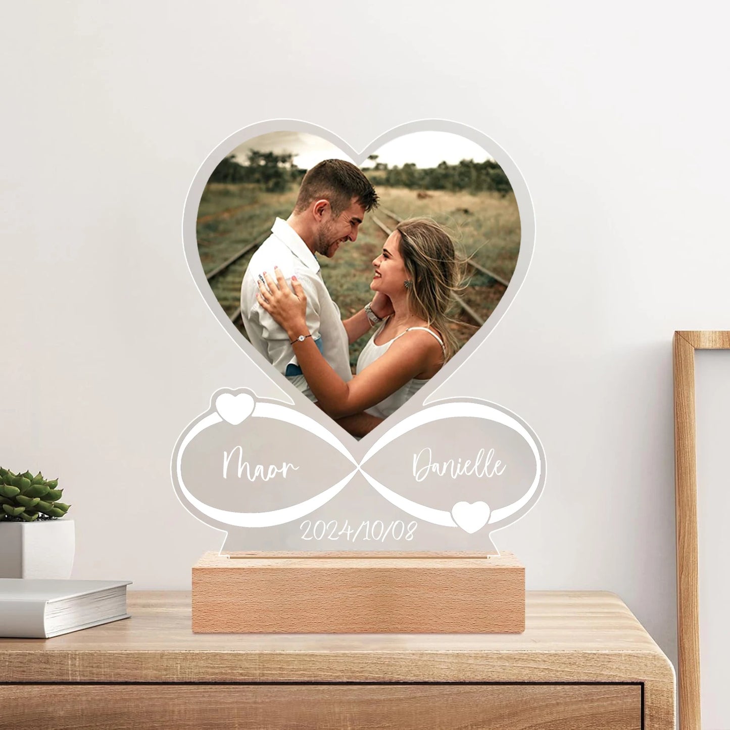 Personalized Anniversary Photo Frame – Custom Acrylic Plaque Gift for Couples, Perfect Christmas Gift for Him & Her