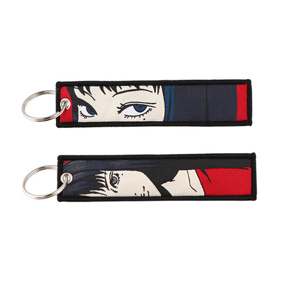 Cool Japanese Anime Embroidered Keychain – Stylish Key Fob for Cars, Motorcycles, Backpacks & Gifts