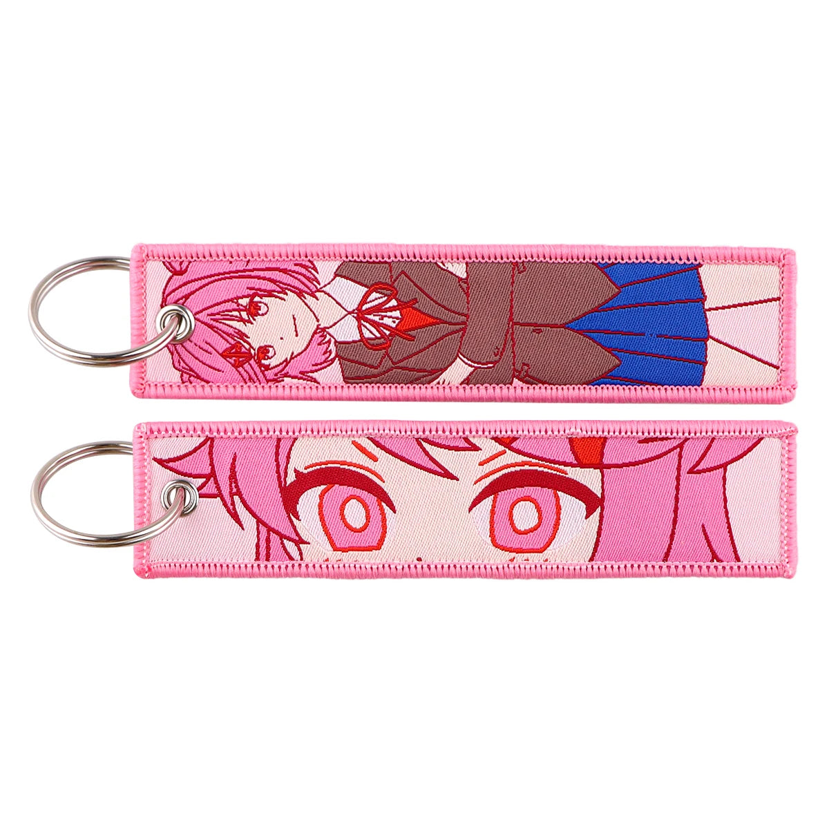 Cool Japanese Anime Embroidered Keychain – Stylish Key Fob for Cars, Motorcycles, Backpacks & Gifts