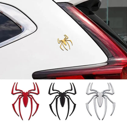 3D Metal Spider Car Emblem – Sleek Chrome Badge for Auto Styling