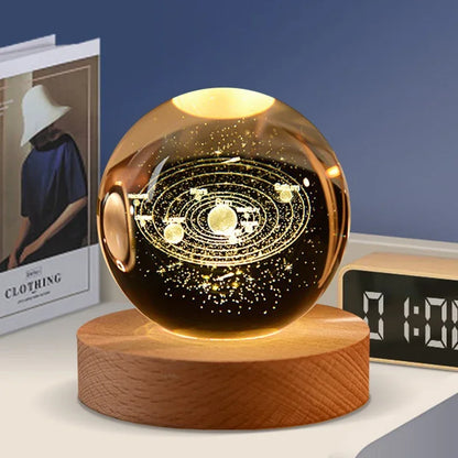 3D Laser-Engraved Crystal Glass Ball Globe – Elegant Décor & Unique Gift