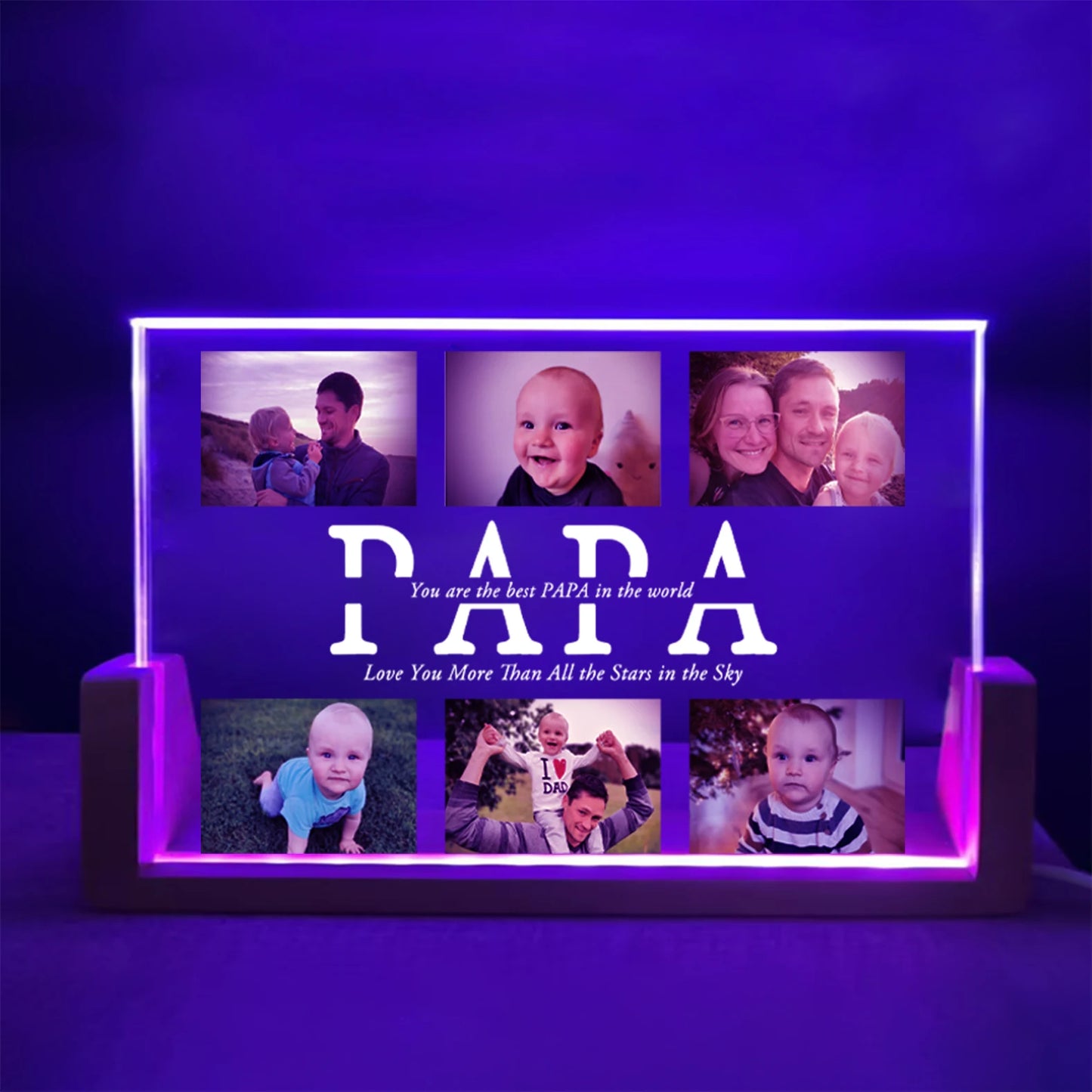 Personalized 3D Acrylic Lamp – Custom Photo & Text Night Light for MOM, DAD, Family, and Friends