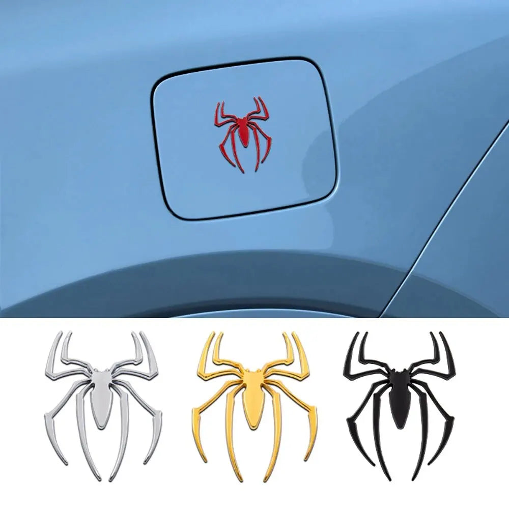 3D Metal Spider Car Emblem – Sleek Chrome Badge for Auto Styling