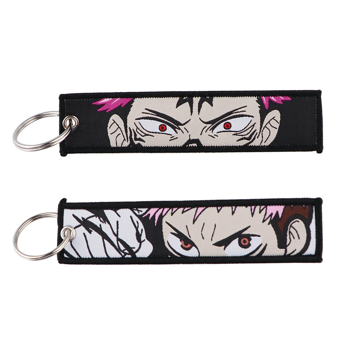 Cool Japanese Anime Embroidered Keychain – Stylish Key Fob for Cars, Motorcycles, Backpacks & Gifts