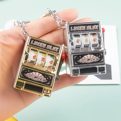 Creative Fruit Machine Slot Keychain – Fun Keyring Pendant for Car Accessory or Gift